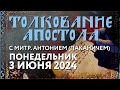 Понедельник, 3 июня 2024 года. Толкование Апостола с митр. Антонием (Паканичем).