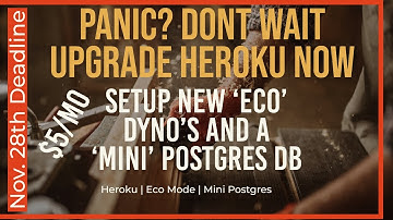 Deadline soon: I show you how to  Upgrade Heroku To Eco mode Dynos and Mini Postgres DB.