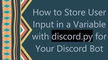 How to Store User Input in a Variable with discord.py for Your Discord Bot