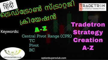 Tradetron -Algo Trading-Central Pivot Range-CPR-how to use in strategy creation-price action-Hindi