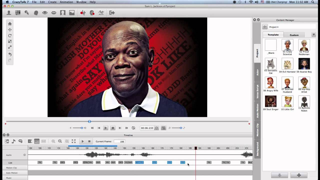 control mouth movement in crazytalk 7