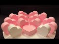 Pink hearts ASMR baking soda Very satisfying