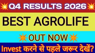Best Agrolife Q4 Results 2026 🔴 Best Agrolife results 🔴 Best Agrolife Share Latest News 🔴 Best Agro