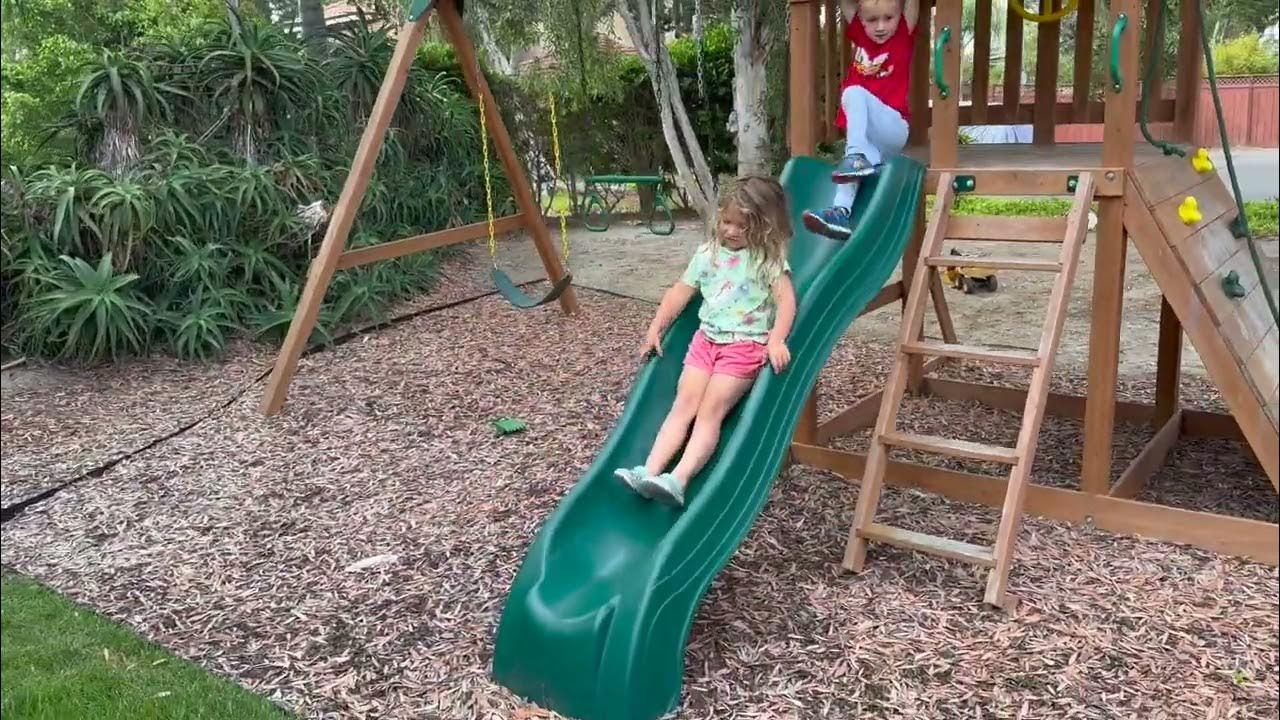 Review of Gorilla Playsets Avalon Wooden Swing Set with Slide YouTube