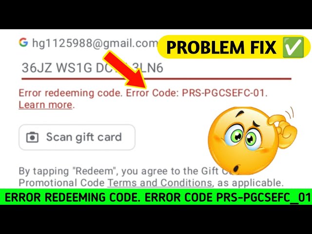 Como resolver o problema do código do vale presente prs-pgcsefc-01 -  Comunidade Google Play