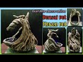 Cara membuat pot bonsai relief dari semen | How to make real concrete tree stump