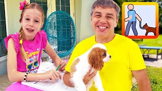 Nastya chăm sóc cún yêu ở nhà tên 'Like'