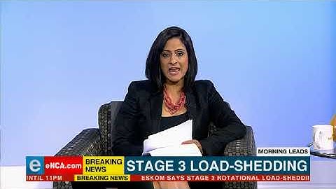 Stage 3 load shedding for Tuesday