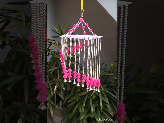 Pink Color, Handmade Pom Pom Traditional Jhumar, Door Hangings / Wall Hanging Round Jhoomar