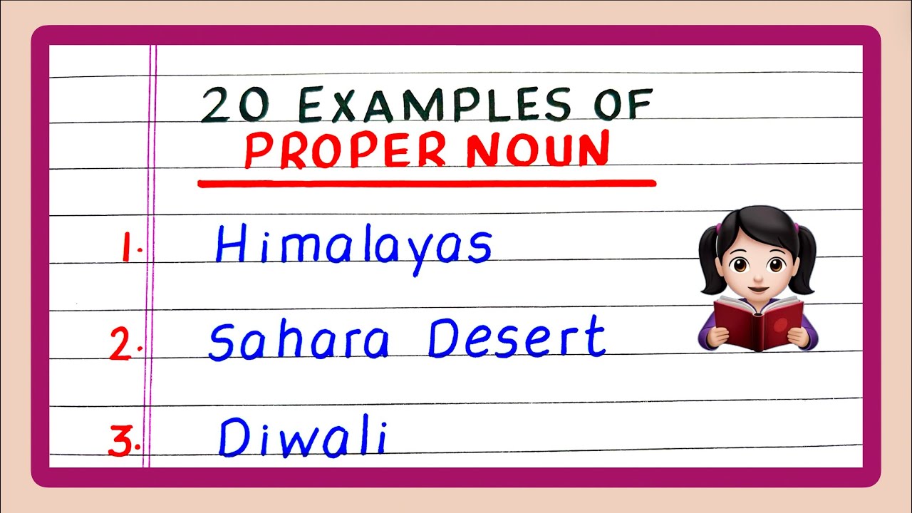 20 Examples of Proper Nouns | Examples of Proper Nouns | Write Proper ...