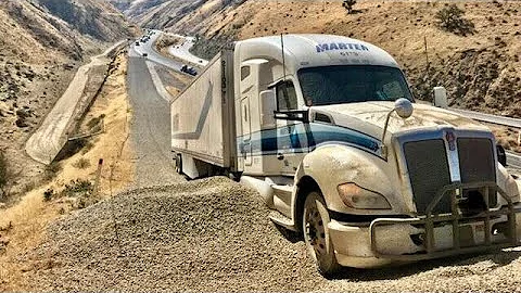 Truck Use Runaway Ramp | Runaway Truck Ramp in Use