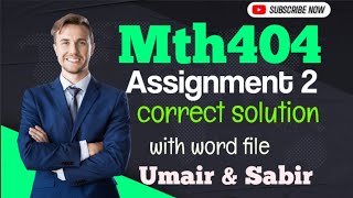 mth404 assignment 2 solution| mth404 assignment  full concept clear solution| #mth404 #solution Wealth