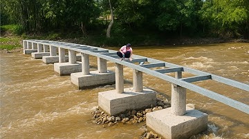 Rebuilding the Iron Bridge After the Historic Flood – Restoring the Bamboo Bridge After a Long Time