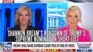 Shannon Bream Gives the Rundown on Trump's Supreme Court Shortlist 9\/21\/2020