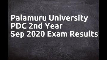 Palamuru University PDC 2nd Year Sep 2020 Exam Results