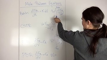 9) Design Equations, mole balance in terms of conversion, Batch, CSTR, PFR, PBR