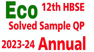 economics solved sample paper hbse class 12 by vijay kumar