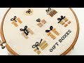 HAND EMBROIDERY DESIGNS : Gift Boxes | by DIY STITCHING