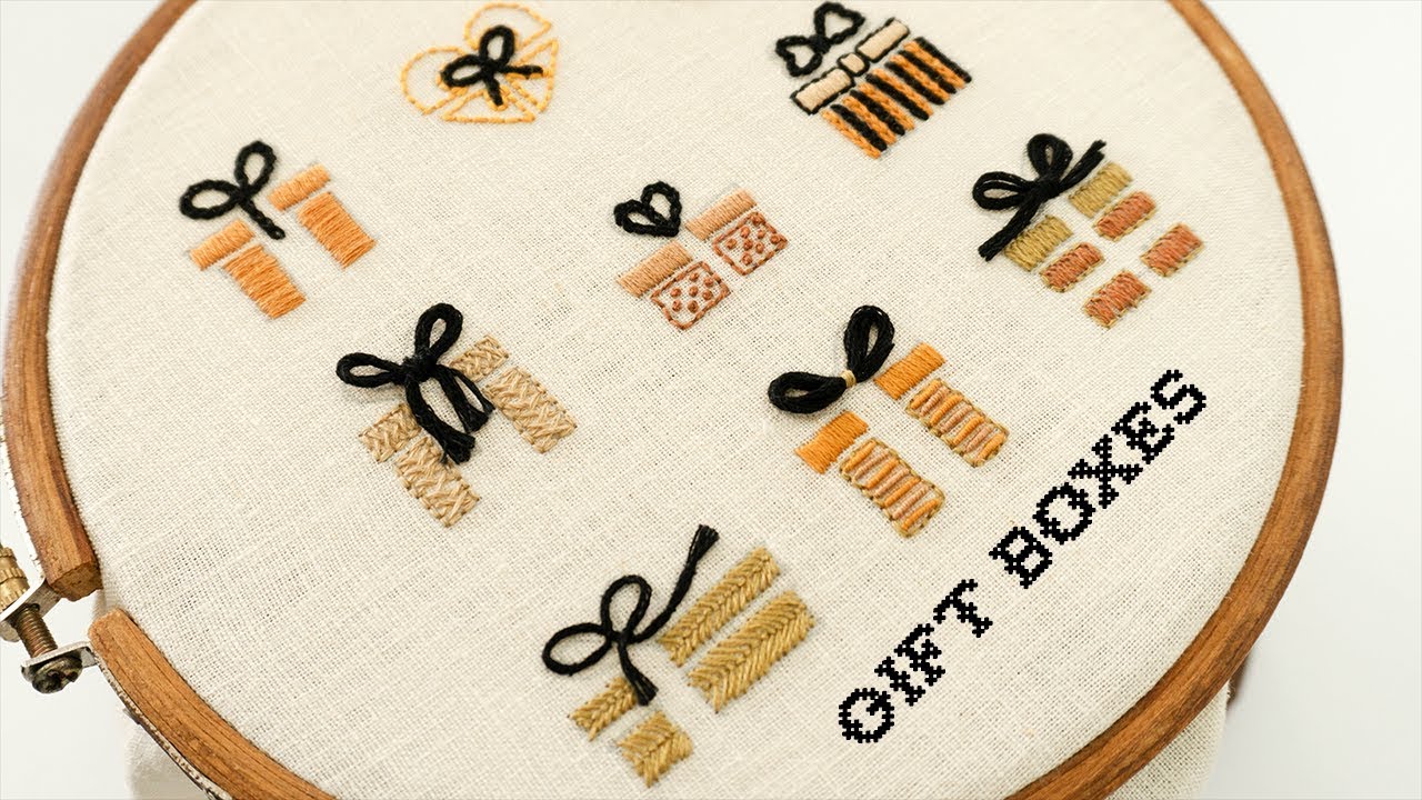 HAND EMBROIDERY DESIGNS : Gift Boxes