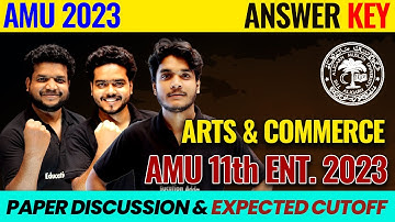 AMU 11th Arts and Commerce ENTRANCE EXAM 2023 | PAPER SOLUTION | ANSWER KEY |  CUTOFF | AMU | 2023