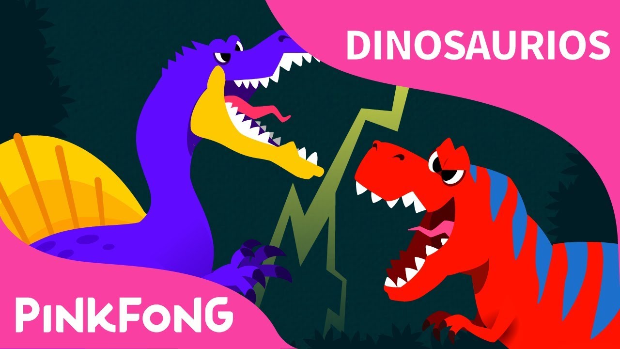 Жил динозавр песня. Пинкфонг динозавры. Тираннозавр Пинкфонг. Детские песенки про динозавров.
