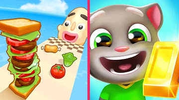 Talking Tom Gold Run Vs Sandwich Runner All Max Level Mobile Game New Update Gameplay Android,iOS