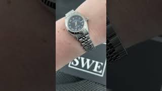 Rolex Datejust Blue Dial White Gold Steel Ladies Watch 79174 Wrist Roll | SwissWatchExpo