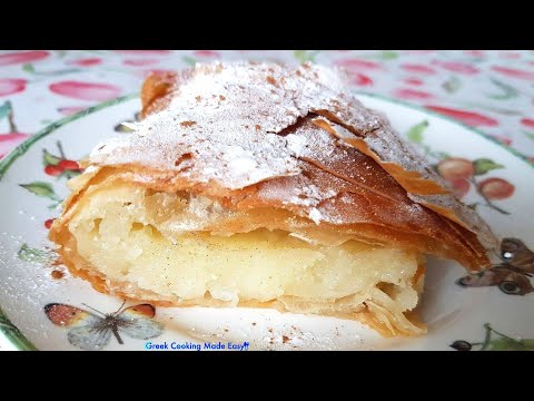 How to make Greek Bougatsa easy - Creamy Custard Pie - Μπουγάτσα