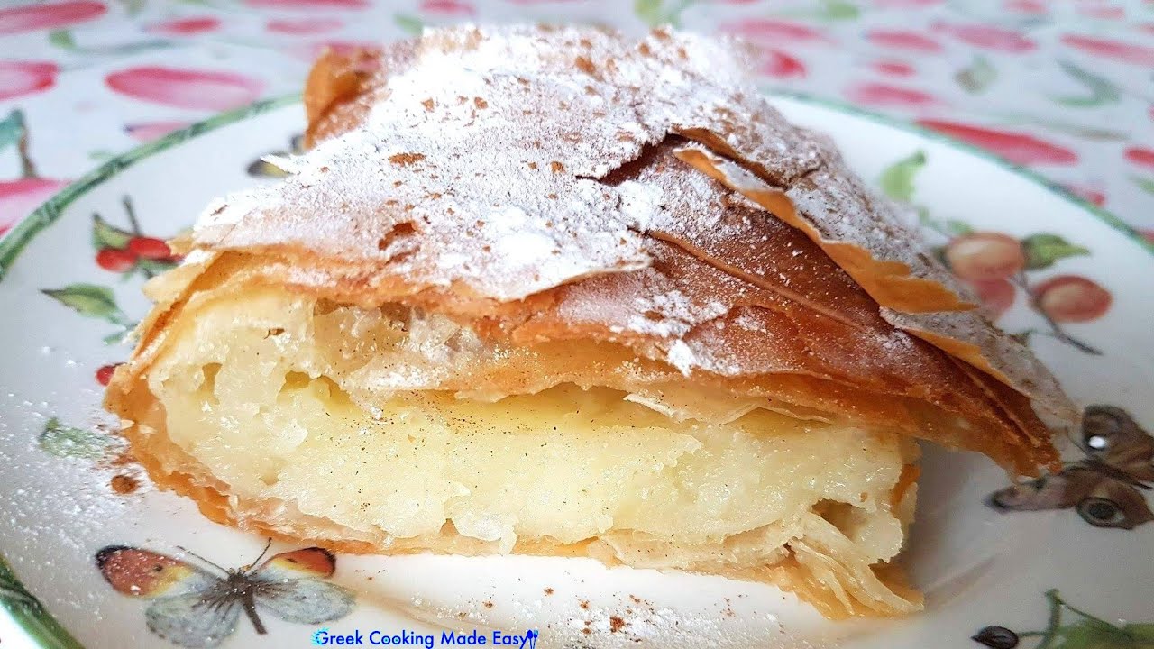 How to make Greek Bougatsa easy - Creamy Custard Pie - Μπουγάτσα | Greek Cooking Made Easy