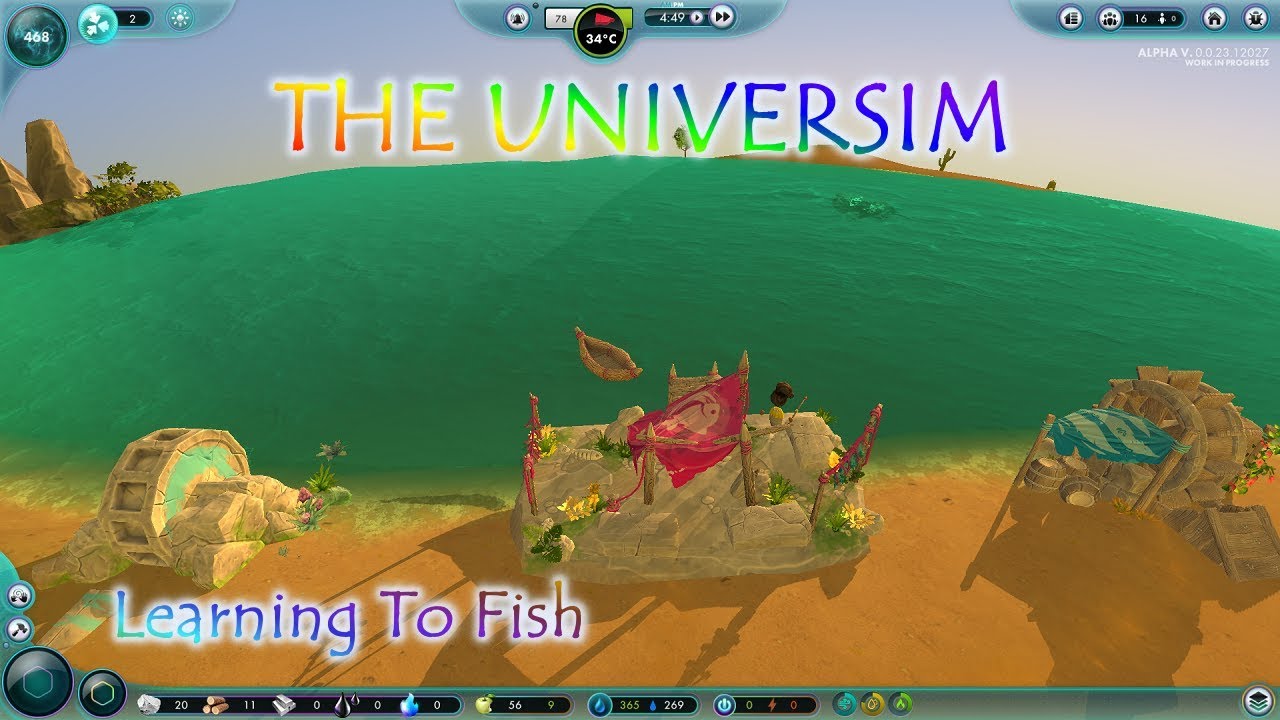 The Universim Nuggets Learning To Fish For Food  Gameplay Day 1