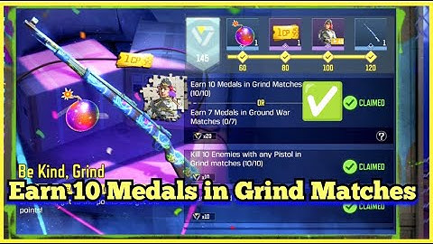 Call Of Duty Mobile Earn 10 Medals in Grind Matches Task Complete