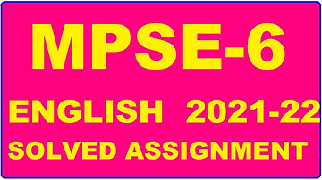 MPSE 6 Solved Assignment 2021-22 in ENGLISH,  Whatsapp For Pdf  9992290905.