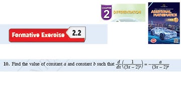 Differentiation formative exercise 2.2 Q10 pembezaan latihan formatif 2.2 form 5 kssm textbook spm
