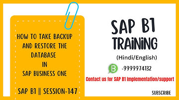 How to take Backup and Restore the Database in SAP Business One || S-147