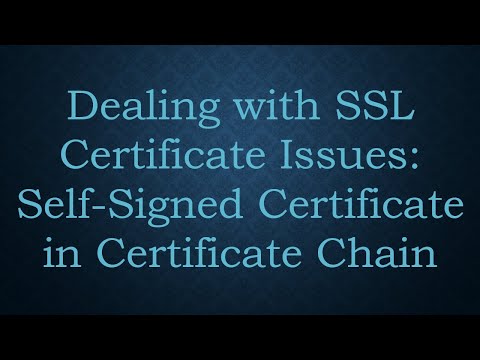 Dealing with SSL