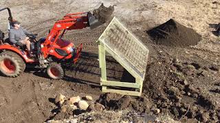 Using a Homemade Topsoil Screener With a Compact Tractor