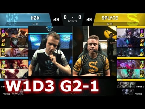 Splyce vs H2K Gaming | Game 1 S7 EU LCS Spring 2017 Week 1 Day 3 | H2K vs SPY G1 W1D3 1080p