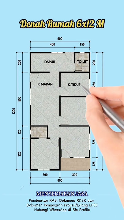 DENAH RUMAH 6x12 M. Lahan 10x17 M. #denahrumah #denahrumahminimalis #rumahminimalis #rumahsederhana