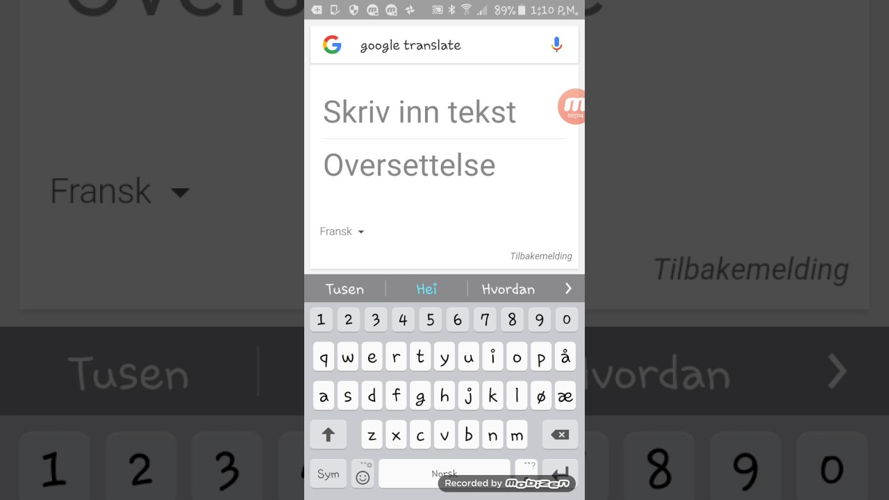 google translate fransk norsk