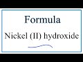 Nickel(II) Hydroxide and Hydroxide Ions