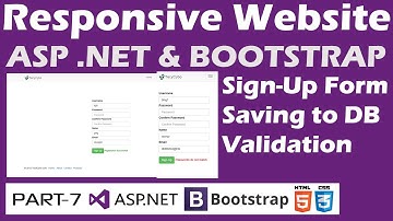 Responsive Website - ASP .NET & Bootstrap - Part 7 - Sign Up Form Saving Data to Database