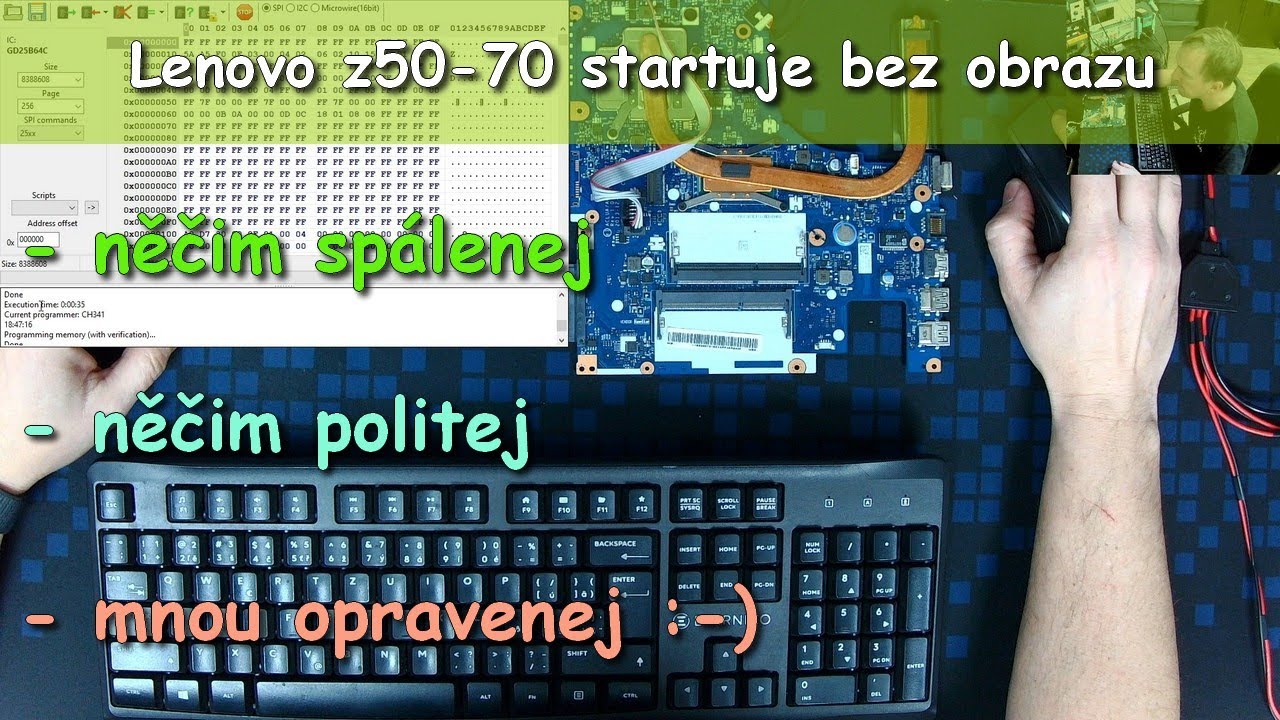 Lenovo Z50-70 start bez obrazu | Chudák spálenej a politej🤦‍♂️