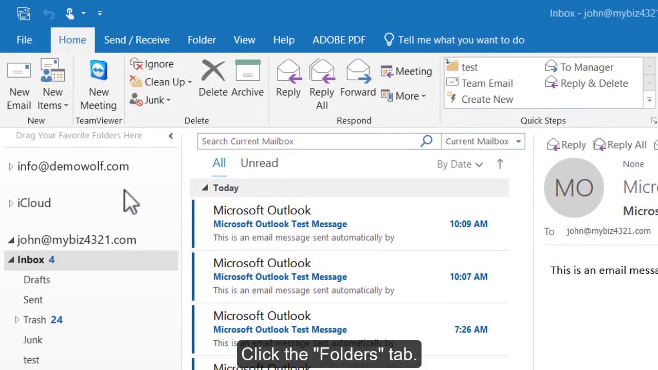 Outlook 2016-da qovluqları necə yaratmaq olar?