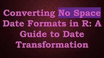 Converting No Space Date Formats in R: A Guide to Date Transformation