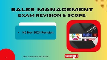 Sales Management  N6 Revision.