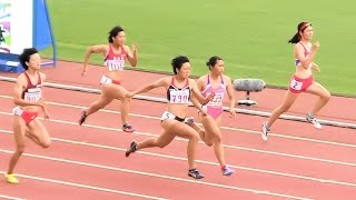 2015インターハイ陸上 女子100m予選4組20150730