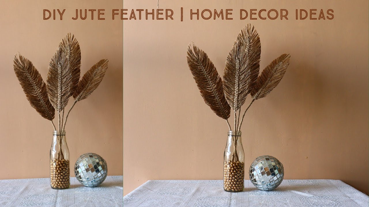 HOW TO MAKE A JUTE FEATHER DIY Pampas Grass Home Decor YouTube