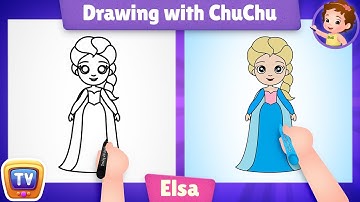 How to Draw Elsa - Drawing with ChuChu – ChuChu TV Drawing for Kids Step by Step