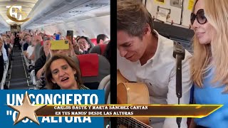 Carlos Baute y Marta Sánchez cantan  en tus manos’ desde las alturas