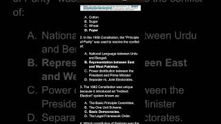 PAK 301 - Pakistan Studies Final Exam MCQs #pak301 #pakistanstudies #pakistanstudiesmcqs #vuexams